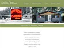 Tablet Screenshot of pinerestcabins.com